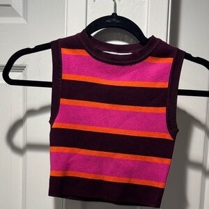 Zara Kids Tank Top - Pink and Orange Stripes